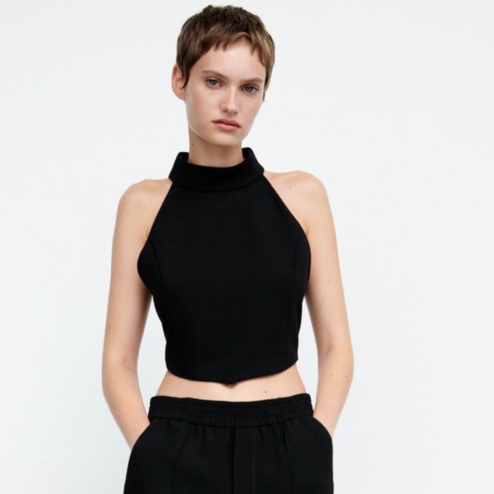 Zara cropped halter top